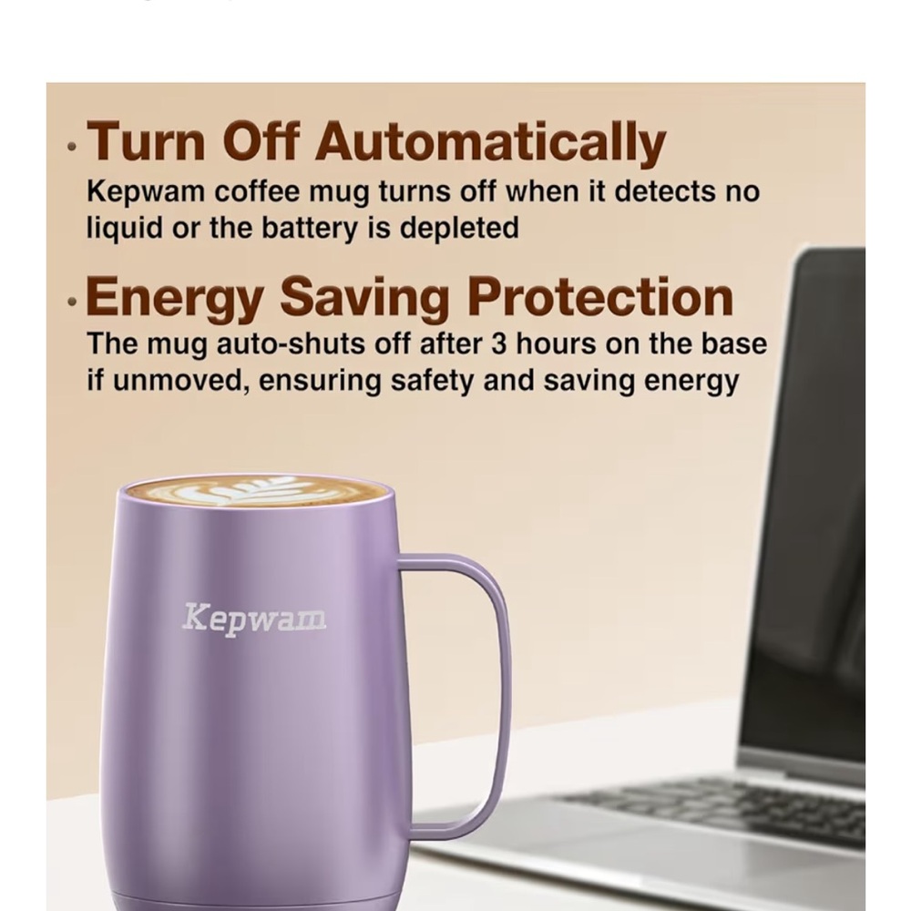 Kepwam Purple Coffee Smart Mug - Picture 4 of 5